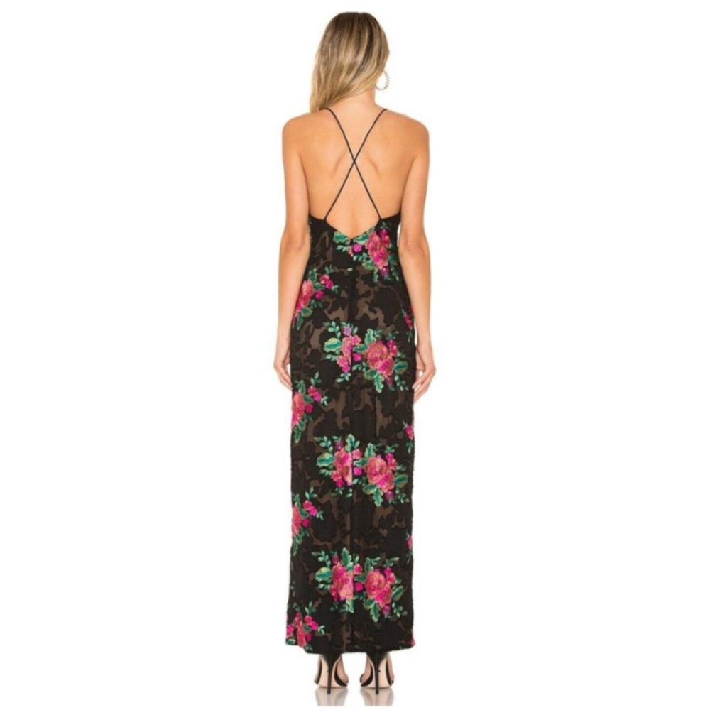 Michael Costello Savannah Gown in Fuchsia Floral - Picture 2 of 12